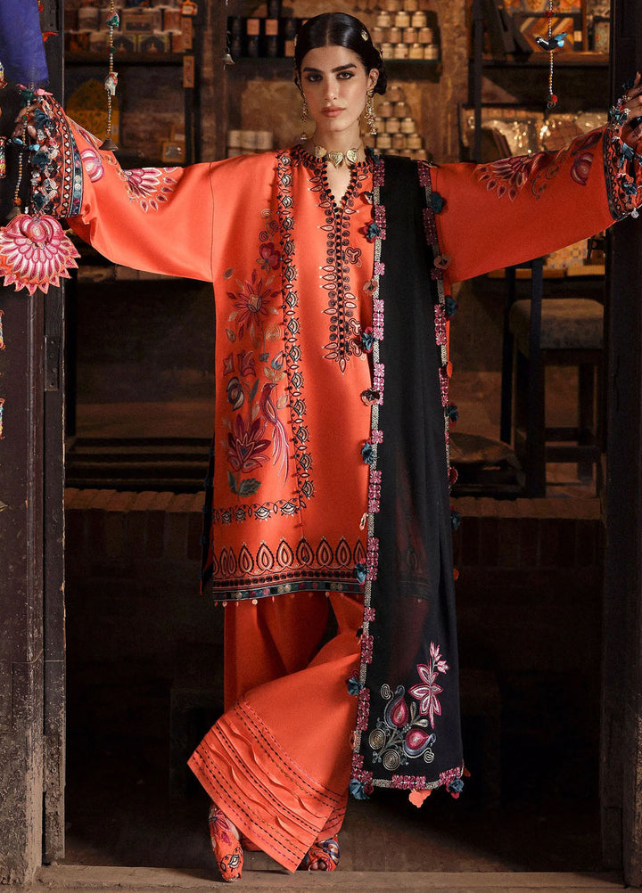 Zaha by Khadijah Shah Embroidered Lawn Suits Unstitched 3 Piece ZL25UF D-06 Rangrez - Festive Collection