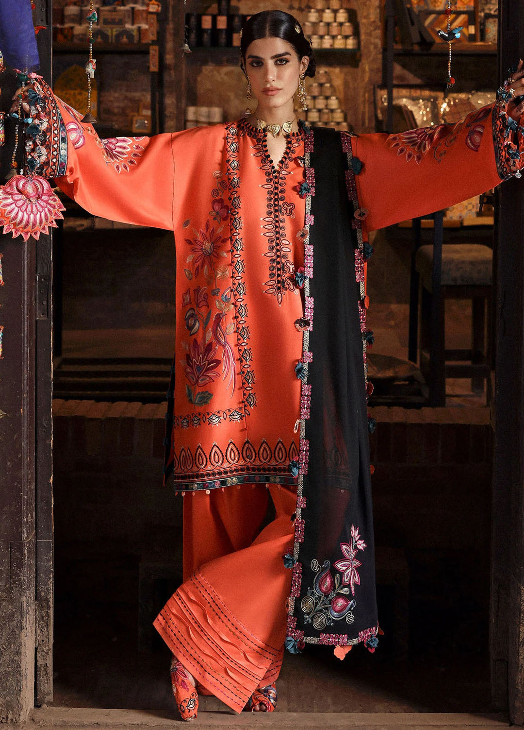 Zaha by Khadijah Shah Embroidered Lawn Suits Unstitched 3 Piece ZL25UF D-06 Rangrez - Festive Collection