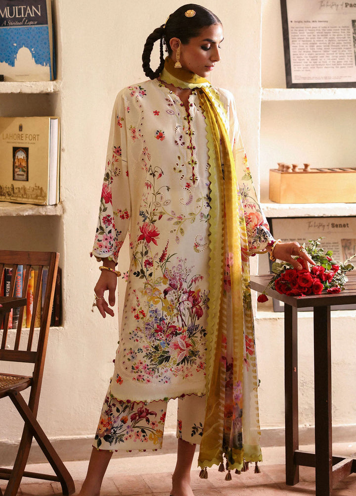 Zaha by Khadijah Shah Embroidered Lawn Suits Unstitched 3 Piece ZL25UF D-10 Chandni - Festive Collection