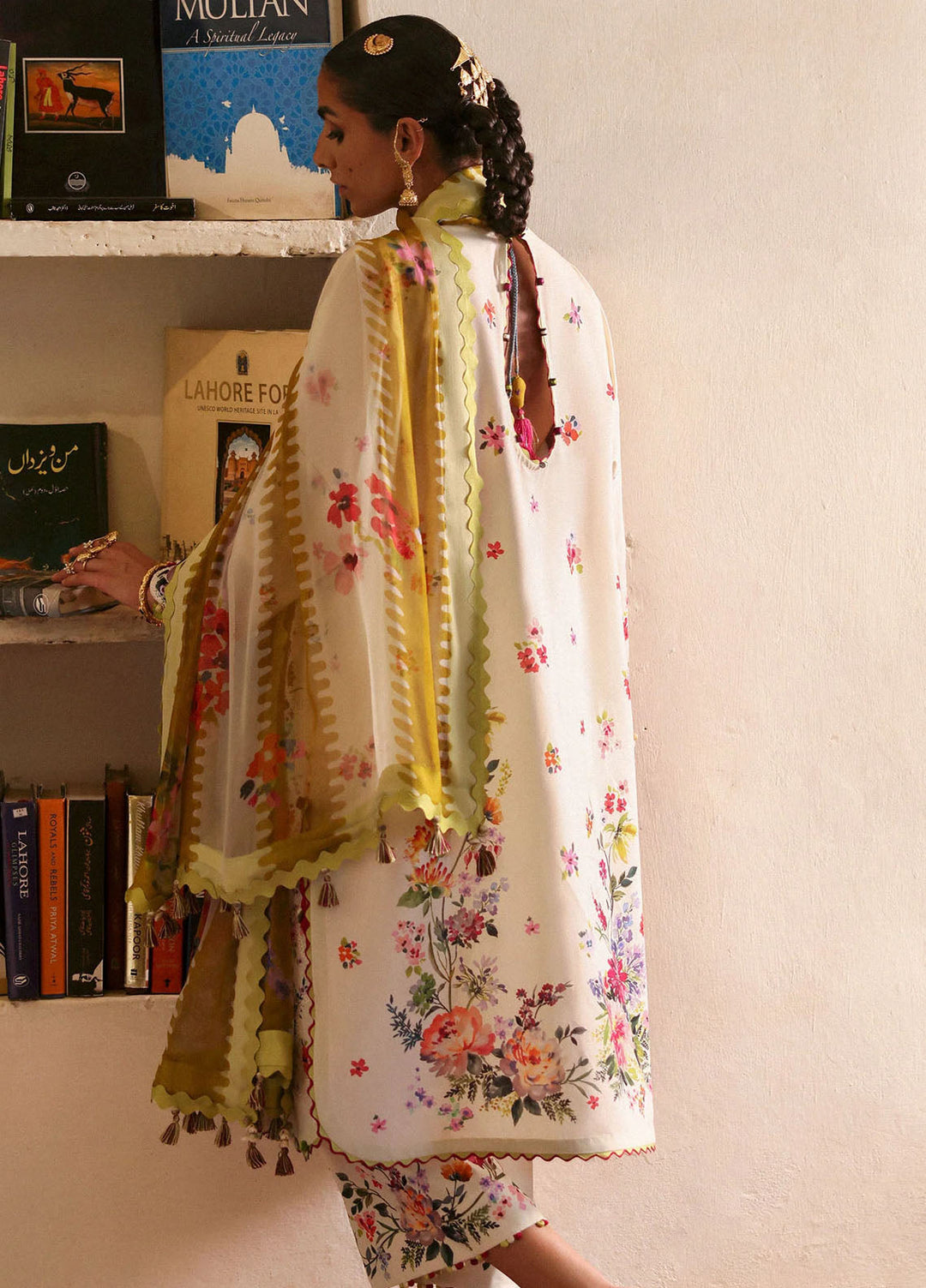 Zaha by Khadijah Shah Embroidered Lawn Suits Unstitched 3 Piece ZL25UF D-10 Chandni - Festive Collection