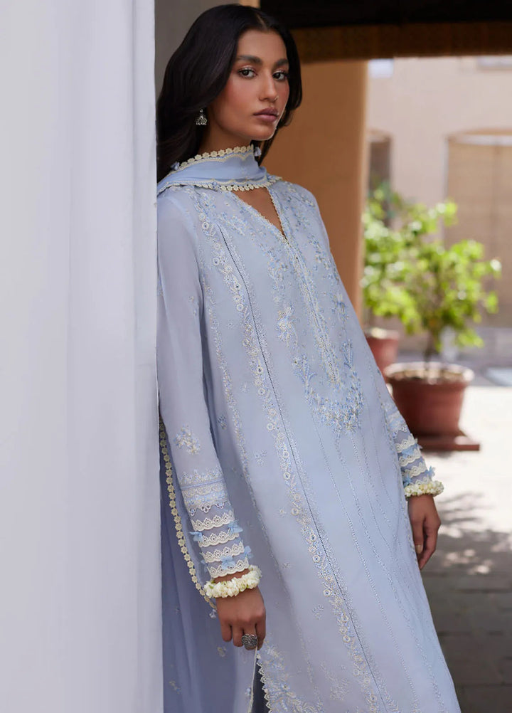 Zaha Embroidered Lawn Suit Unstitched 3 Piece ZL24F D-01 Mira - Festive Collection