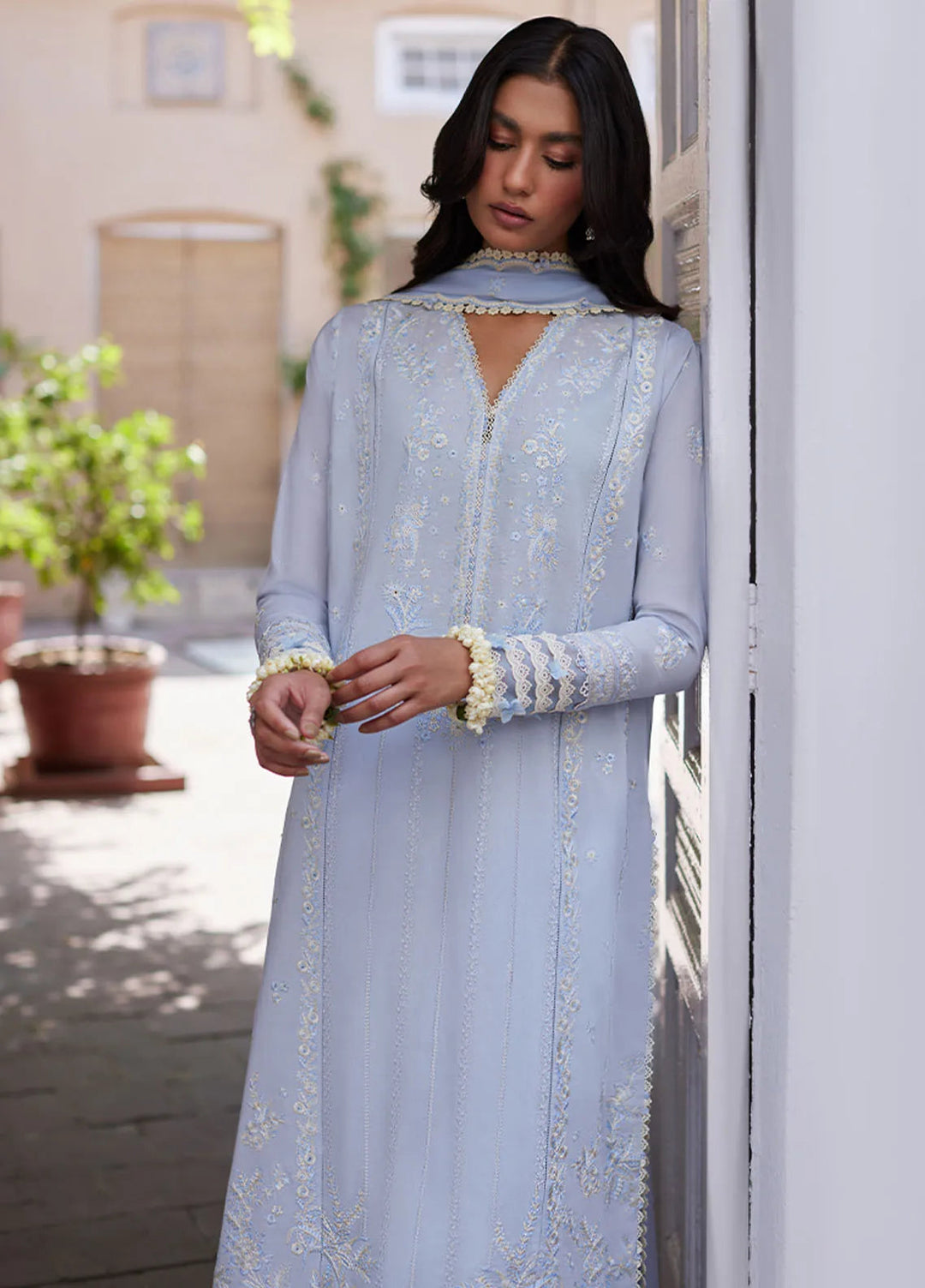 Zaha Embroidered Lawn Suit Unstitched 3 Piece ZL24F D-01 Mira - Festive Collection