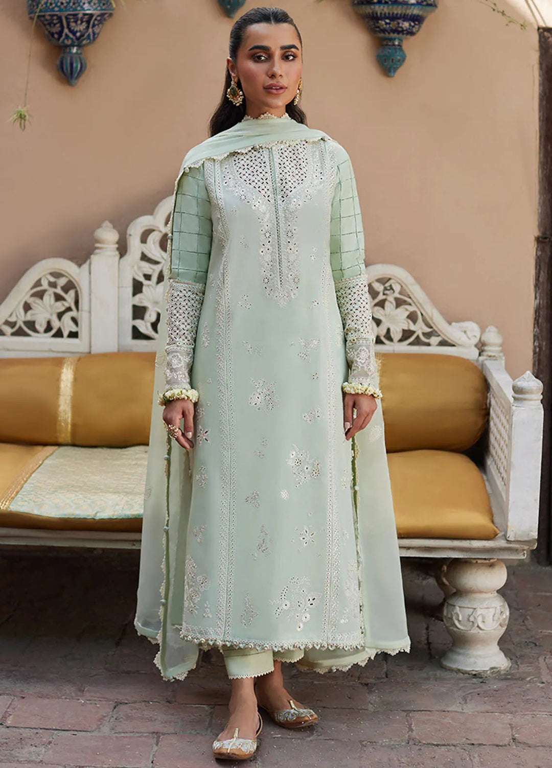 Zaha Embroidered Lawn Suit Unstitched 3 Piece ZL24F D-02 Aira - Festive Collection