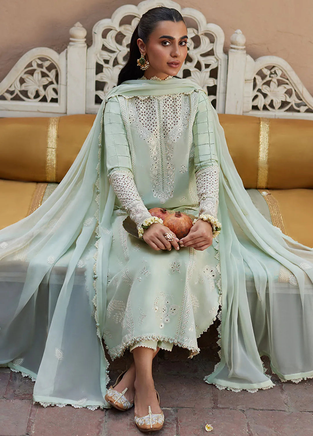 Zaha Embroidered Lawn Suit Unstitched 3 Piece ZL24F D-02 Aira - Festive Collection