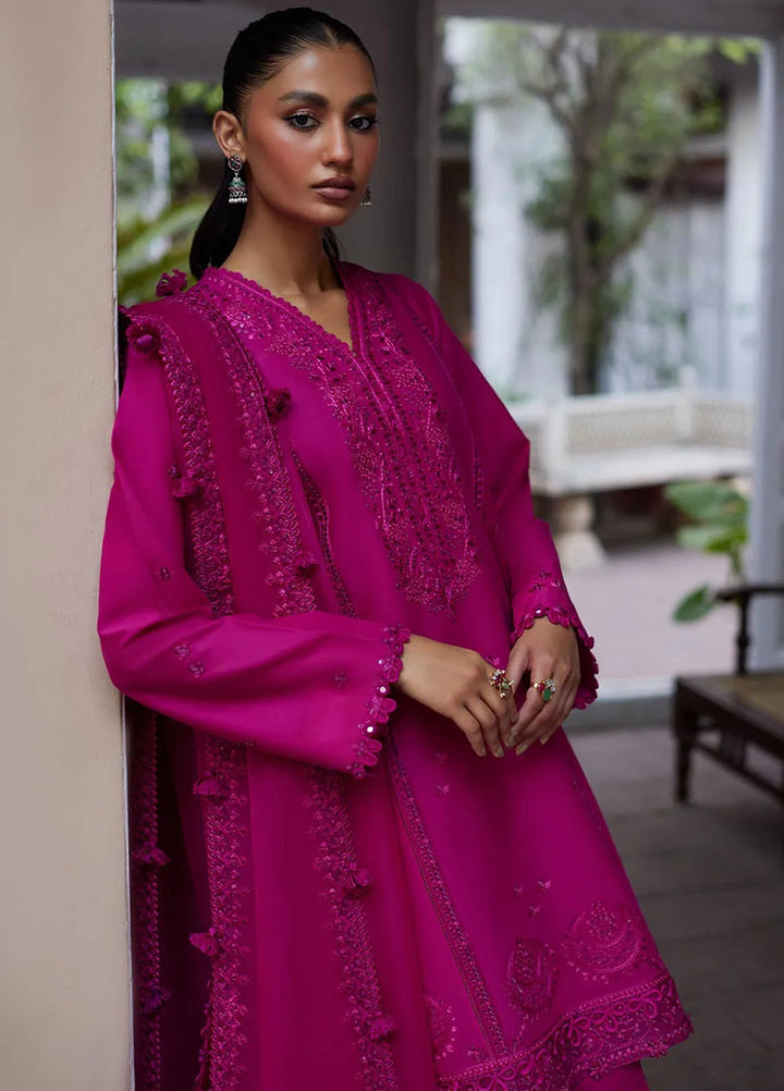 Zaha Embroidered Lawn Suit Unstitched 3 Piece ZL24F D-03 Niamh - Festive Collection