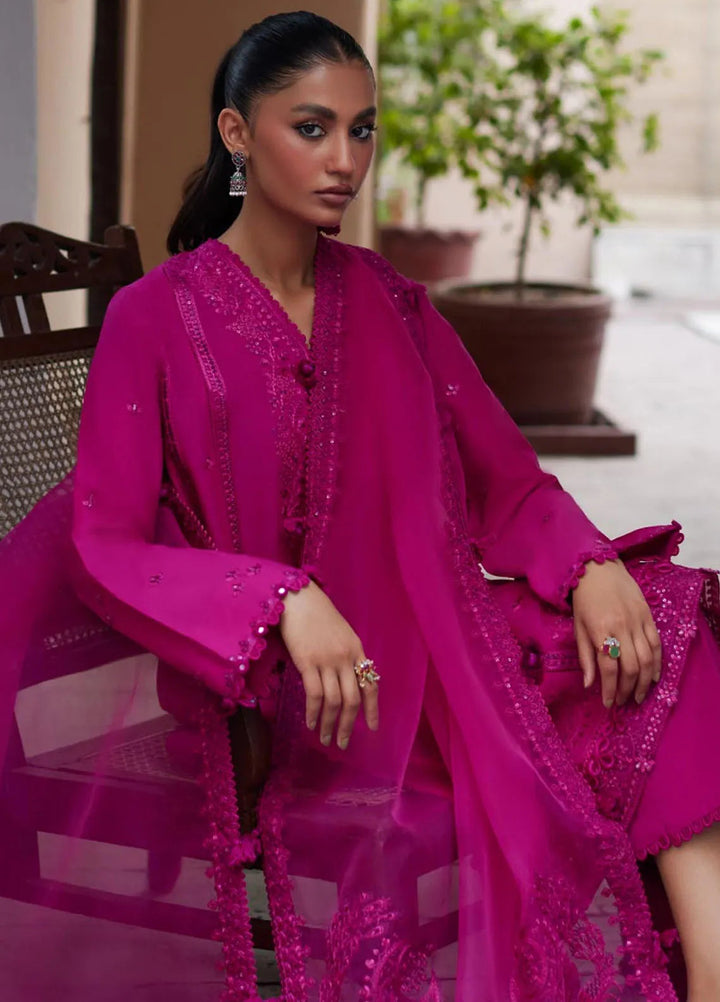 Zaha Embroidered Lawn Suit Unstitched 3 Piece ZL24F D-03 Niamh - Festive Collection