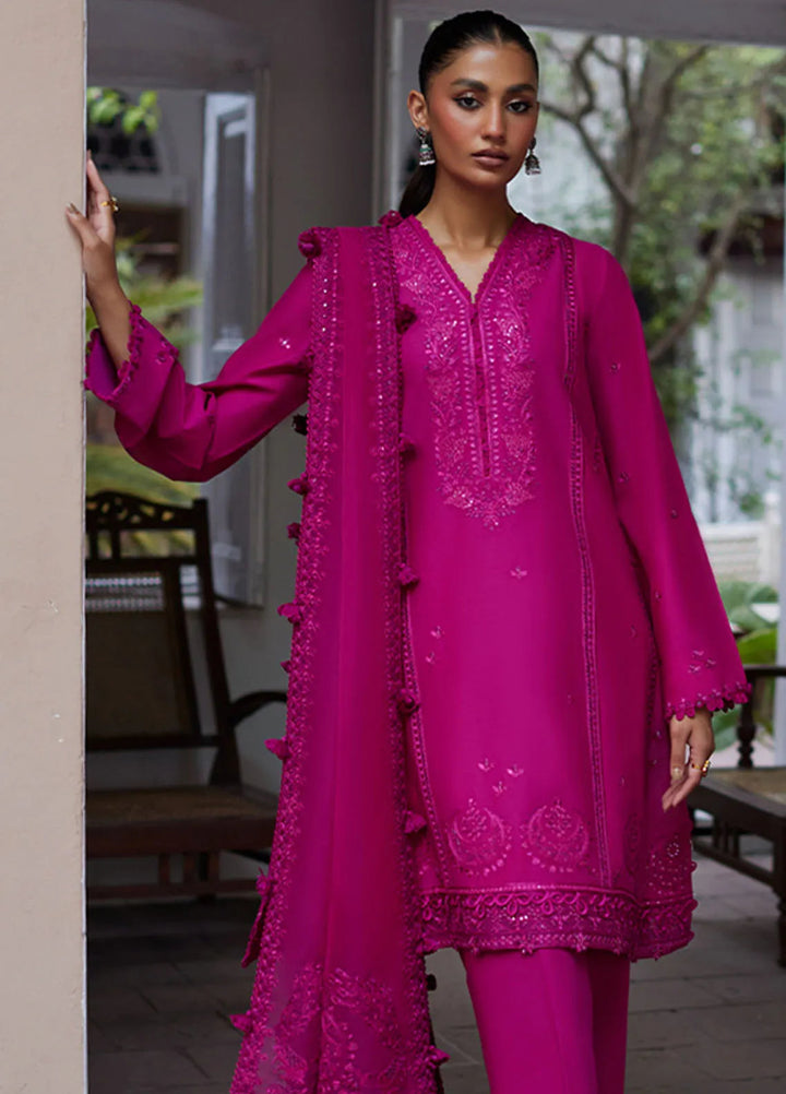 Zaha Embroidered Lawn Suit Unstitched 3 Piece ZL24F D-03 Niamh - Festive Collection
