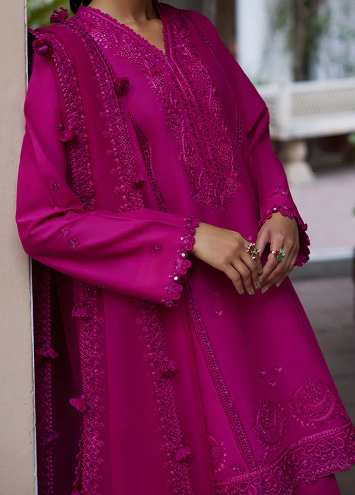 Zaha Embroidered Lawn Suit Unstitched 3 Piece ZL24F D-03 Niamh - Festive Collection