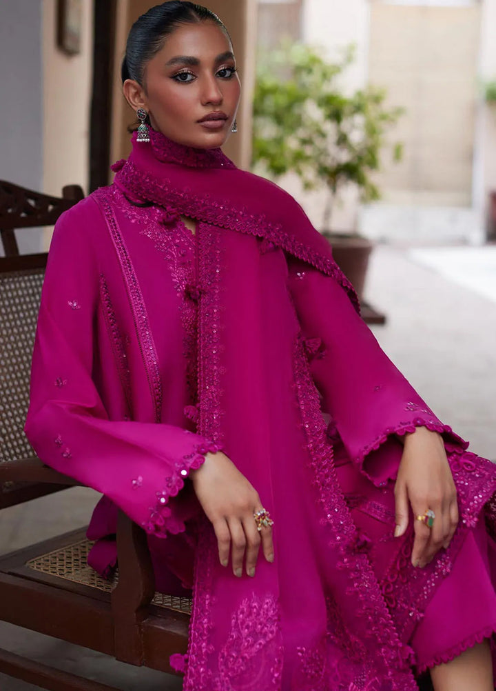 Zaha Embroidered Lawn Suit Unstitched 3 Piece ZL24F D-03 Niamh - Festive Collection