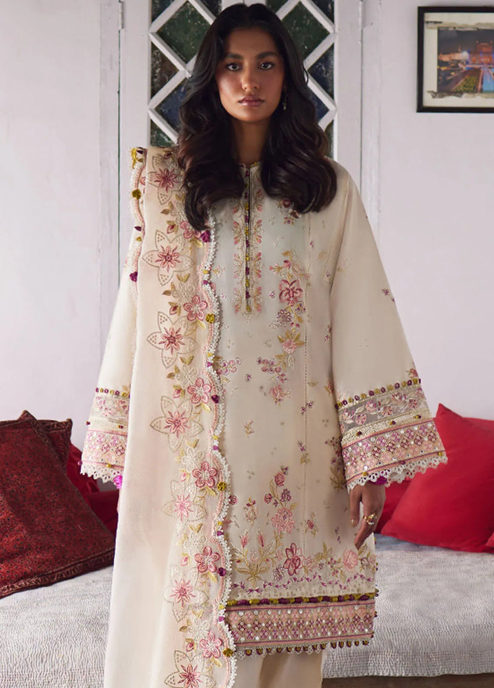 Zaha Embroidered Lawn Suit Unstitched 3 Piece ZL24F D-05 Ela - Festive Collection