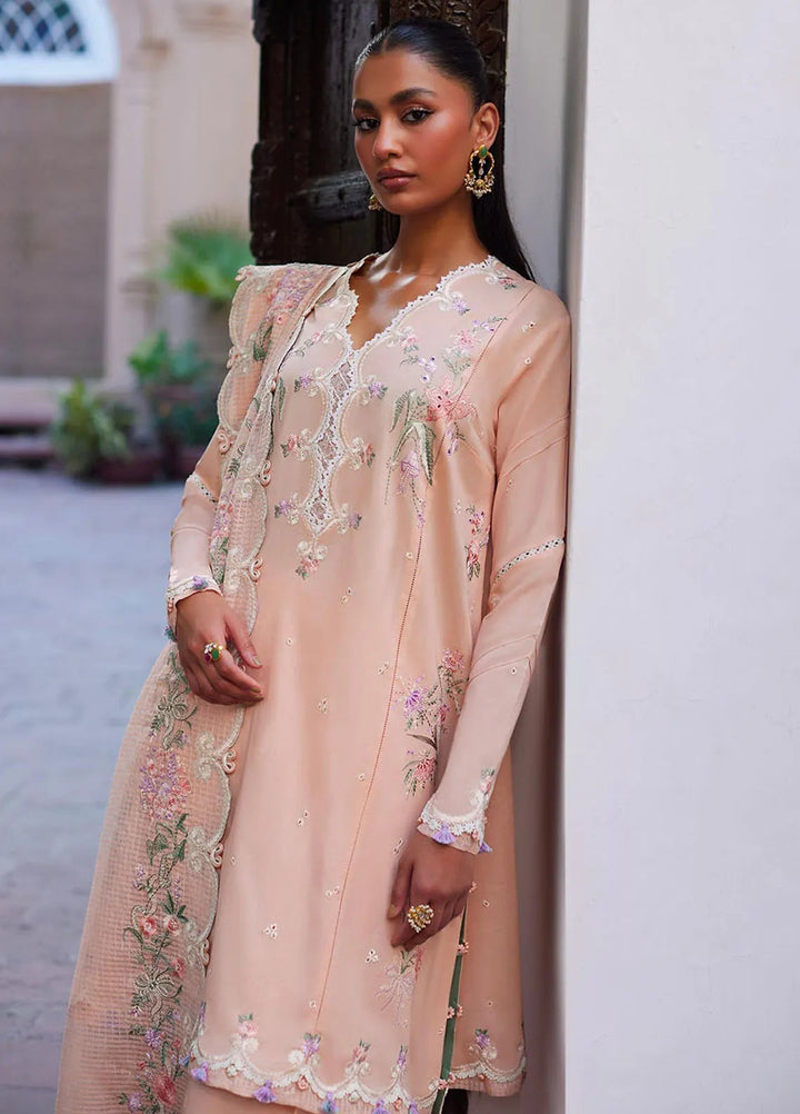 Zaha Embroidered Lawn Suit Unstitched 3 Piece ZL24F D-06 Shams - Festive Collection