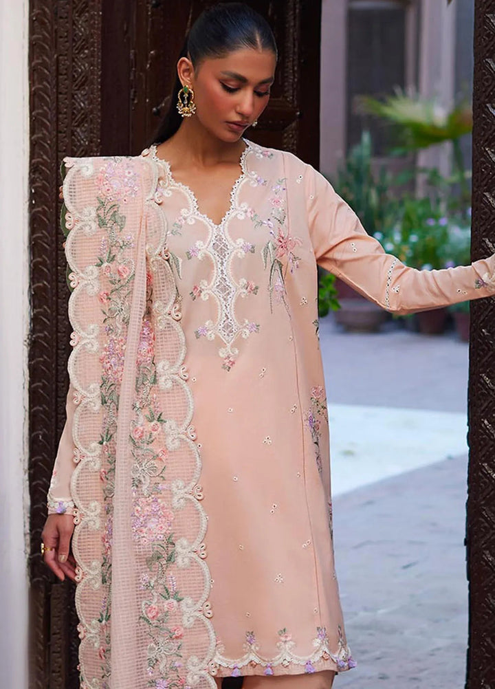 Zaha Embroidered Lawn Suit Unstitched 3 Piece ZL24F D-06 Shams - Festive Collection