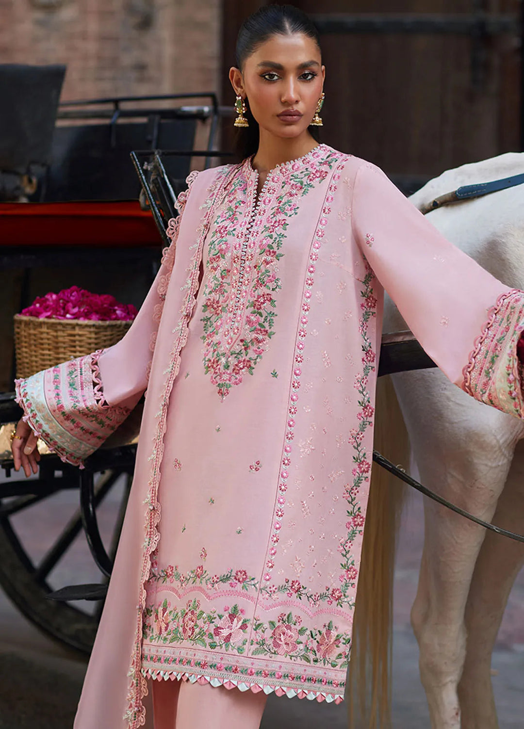 Zaha Embroidered Lawn Suit Unstitched 3 Piece ZL24F D-07 Aysel - Festive Collection