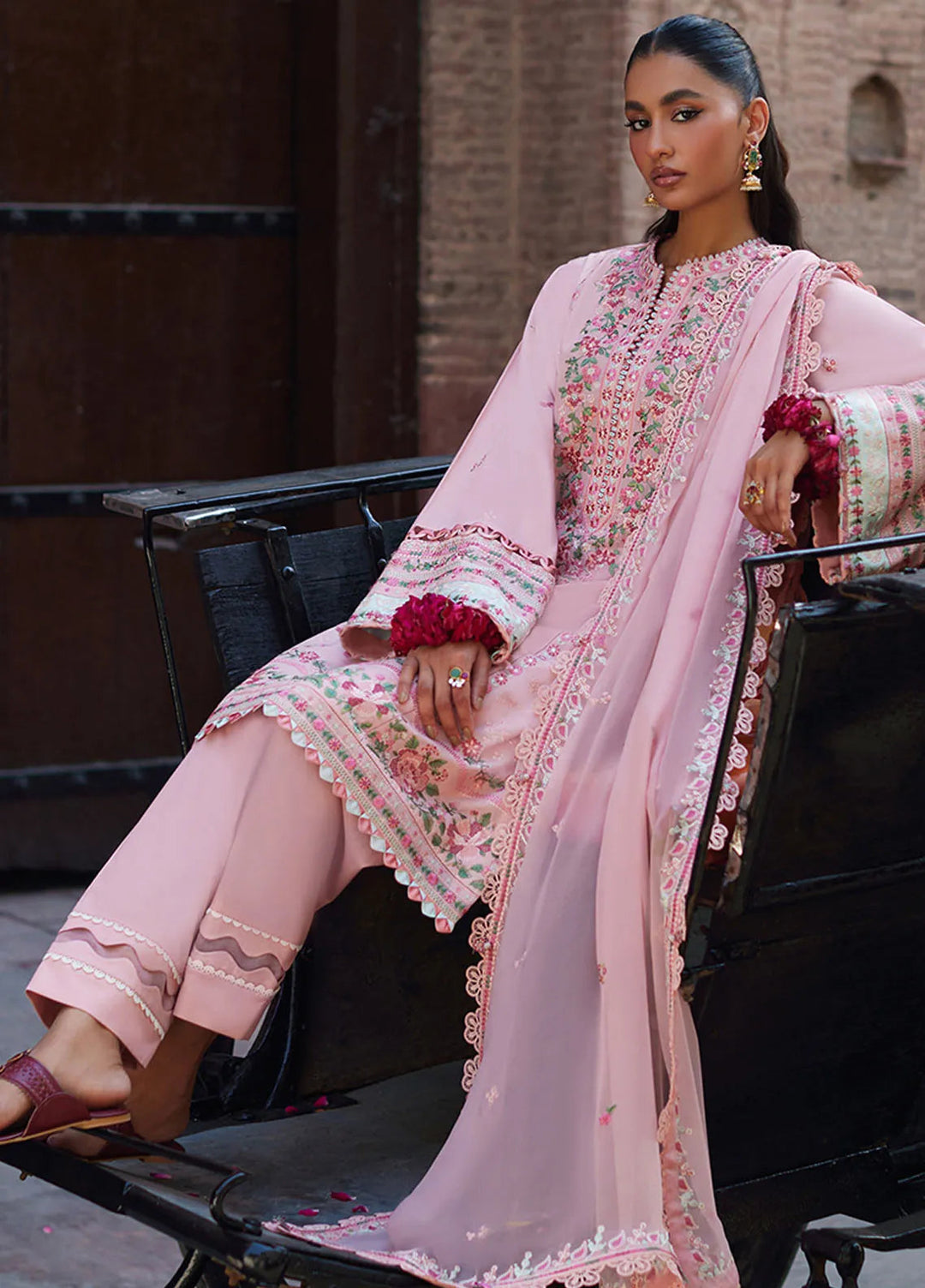 Zaha Embroidered Lawn Suit Unstitched 3 Piece ZL24F D-07 Aysel - Festive Collection