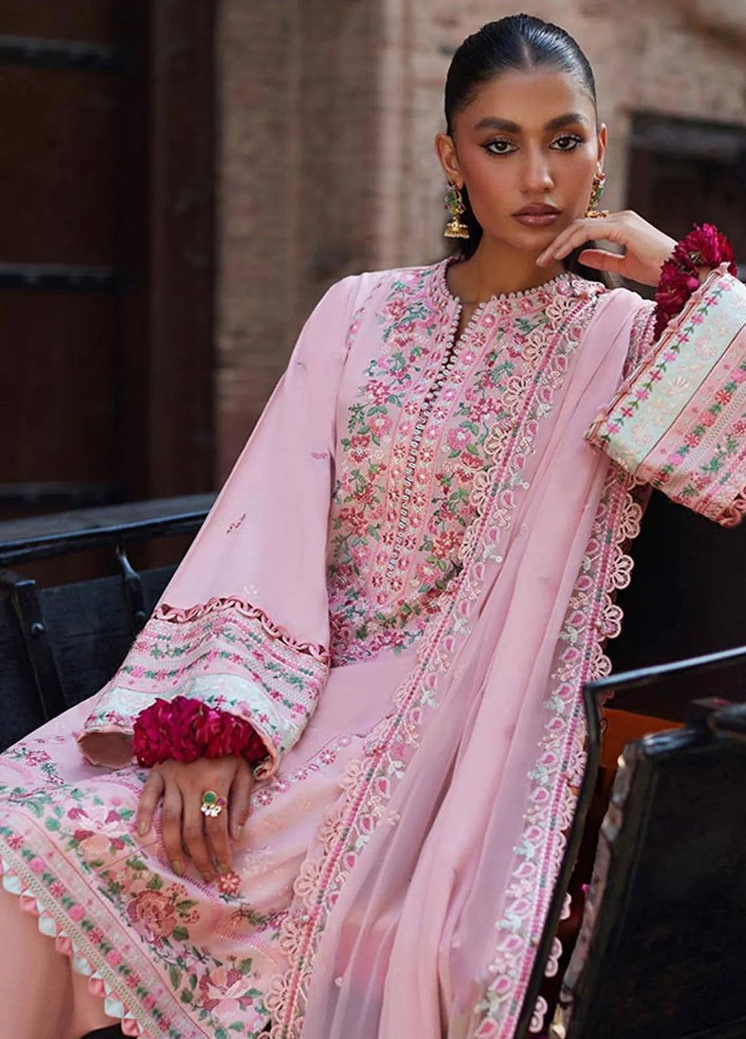 Zaha Embroidered Lawn Suit Unstitched 3 Piece ZL24F D-07 Aysel - Festive Collection