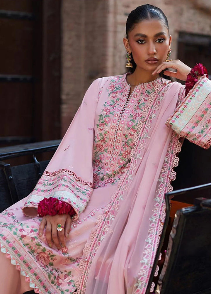 Zaha Embroidered Lawn Suit Unstitched 3 Piece ZL24F D-07 Aysel - Festive Collection