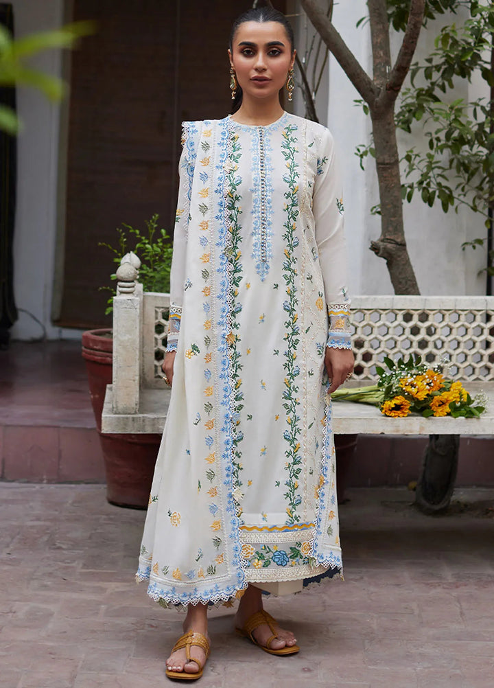 Zaha Embroidered Lawn Suit Unstitched 3 Piece ZL24F D-08 Leya - Festive Collection