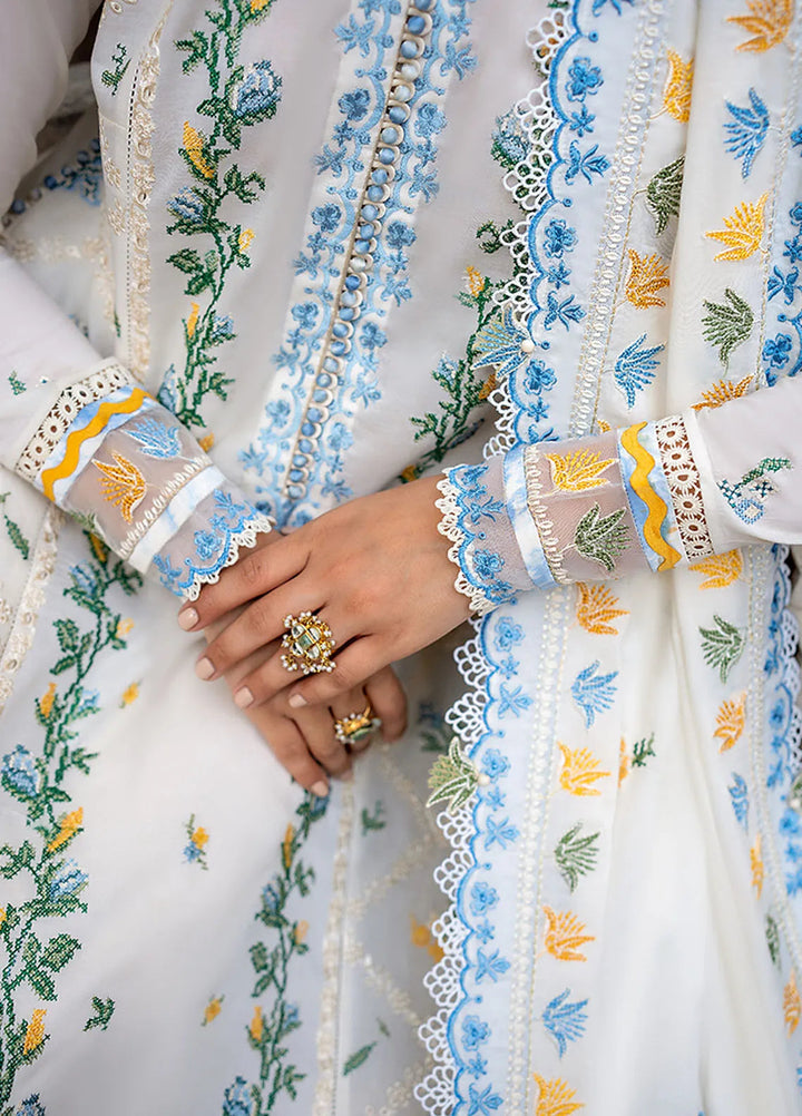 Zaha Embroidered Lawn Suit Unstitched 3 Piece ZL24F D-08 Leya - Festive Collection