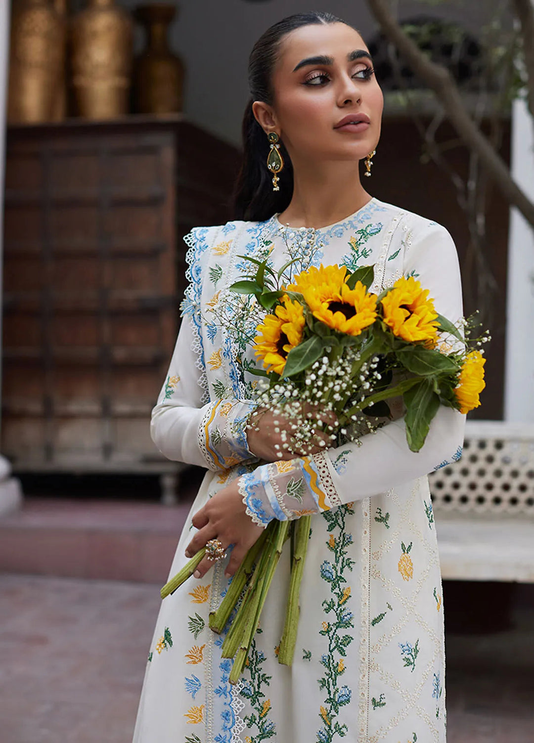 Zaha Embroidered Lawn Suit Unstitched 3 Piece ZL24F D-08 Leya - Festive Collection