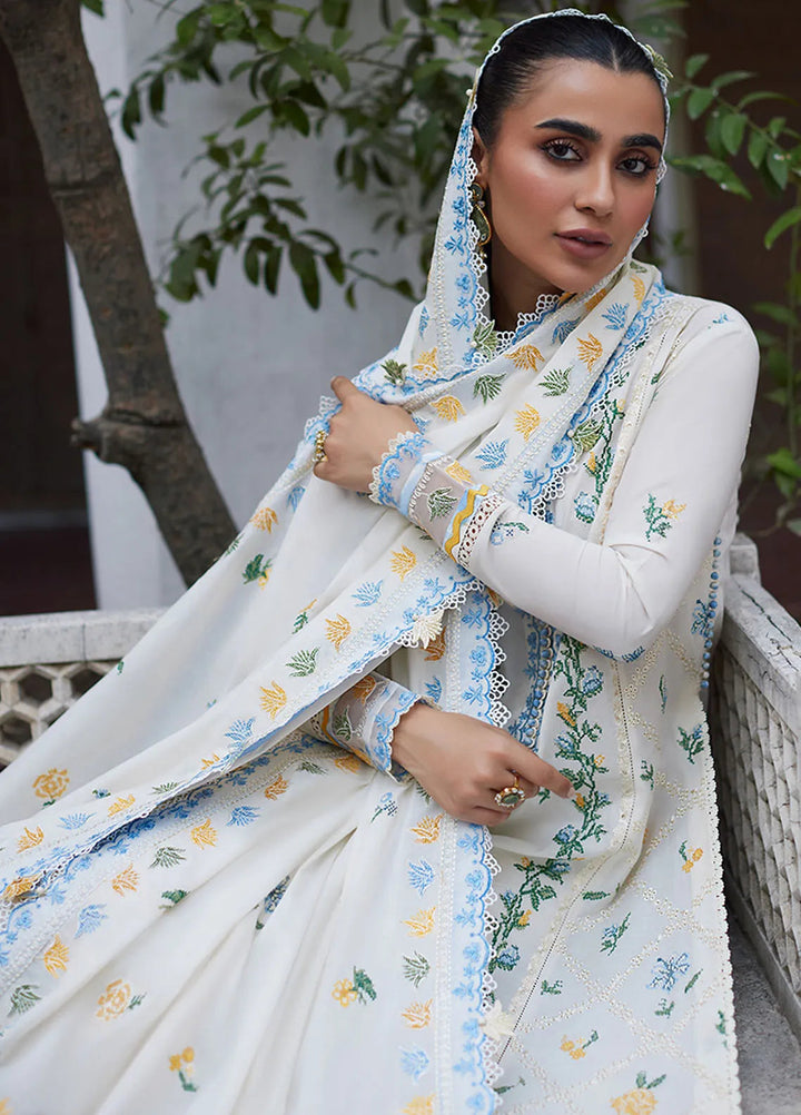 Zaha Embroidered Lawn Suit Unstitched 3 Piece ZL24F D-08 Leya - Festive Collection