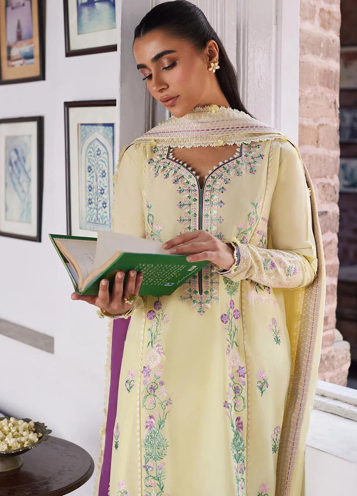 Zaha Embroidered Lawn Suit Unstitched 3 Piece ZL24F D-09 Lana - Festive Collection