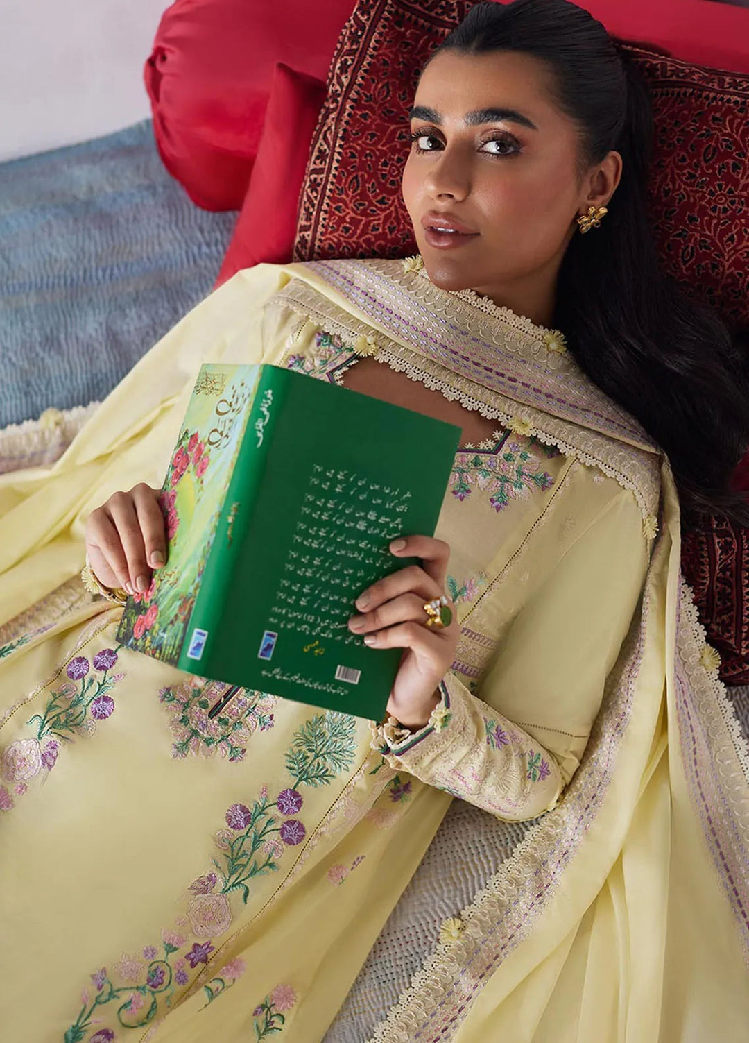 Zaha Embroidered Lawn Suit Unstitched 3 Piece ZL24F D-09 Lana - Festive Collection