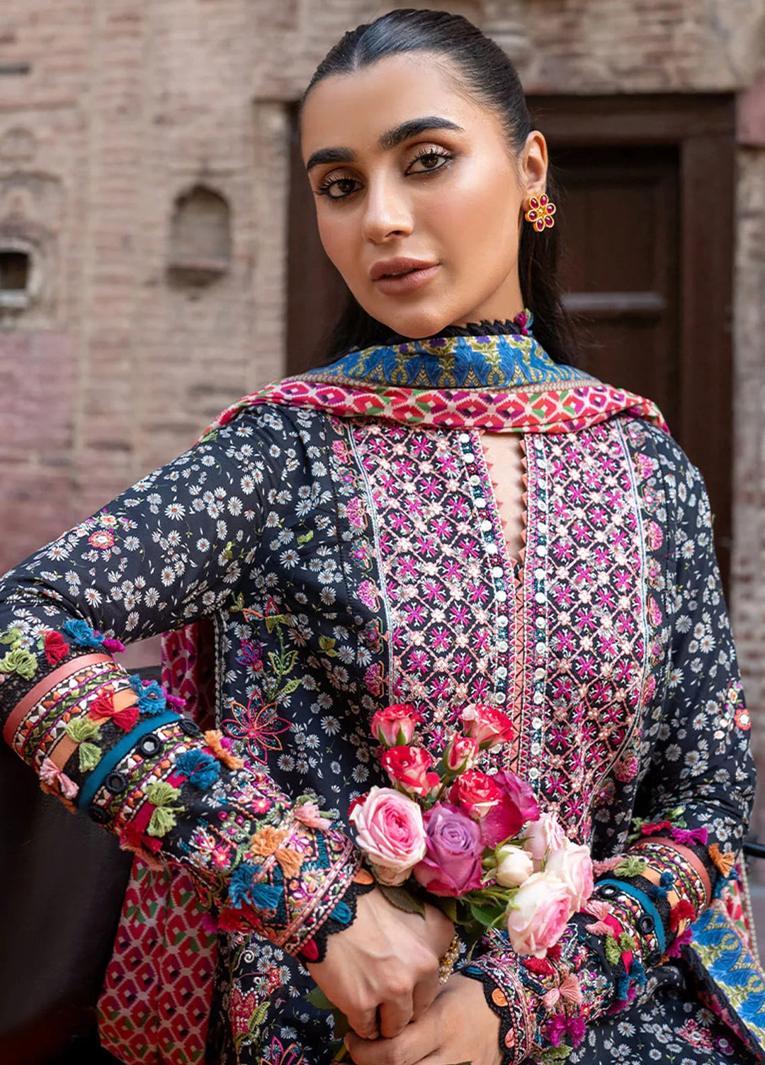 Zaha Embroidered Lawn Suit Unstitched 3 Piece ZL24F D-10 Nihan - Festive Collection