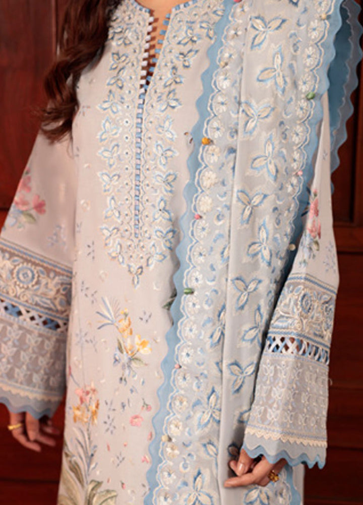 Zaha Embroidered Lawn Suits Unstitched 3 Piece ZL24-01B - Summer Collection