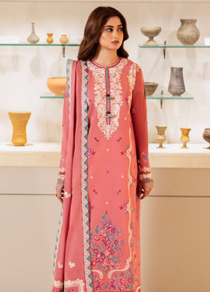 Zaha Embroidered Lawn Suits Unstitched 3 Piece ZL24-02B - Summer Collection
