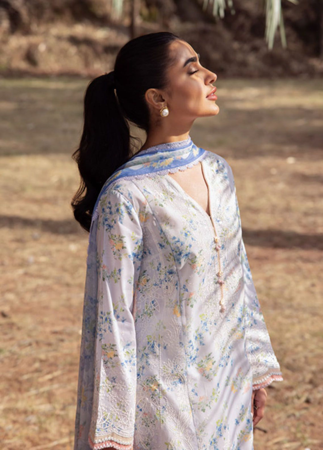 Zaha Embroidered Lawn Suits Unstitched 3 Piece ZL24-03B - Summer Collection
