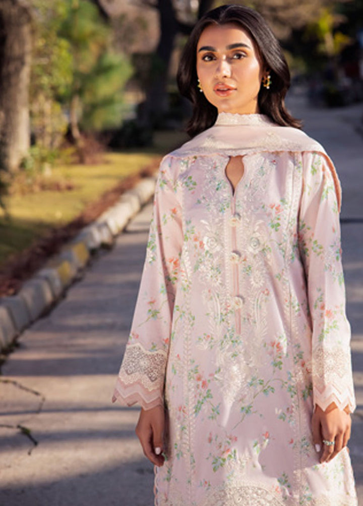 Zaha Embroidered Lawn Suits Unstitched 3 Piece ZL24-04A - Summer Collection