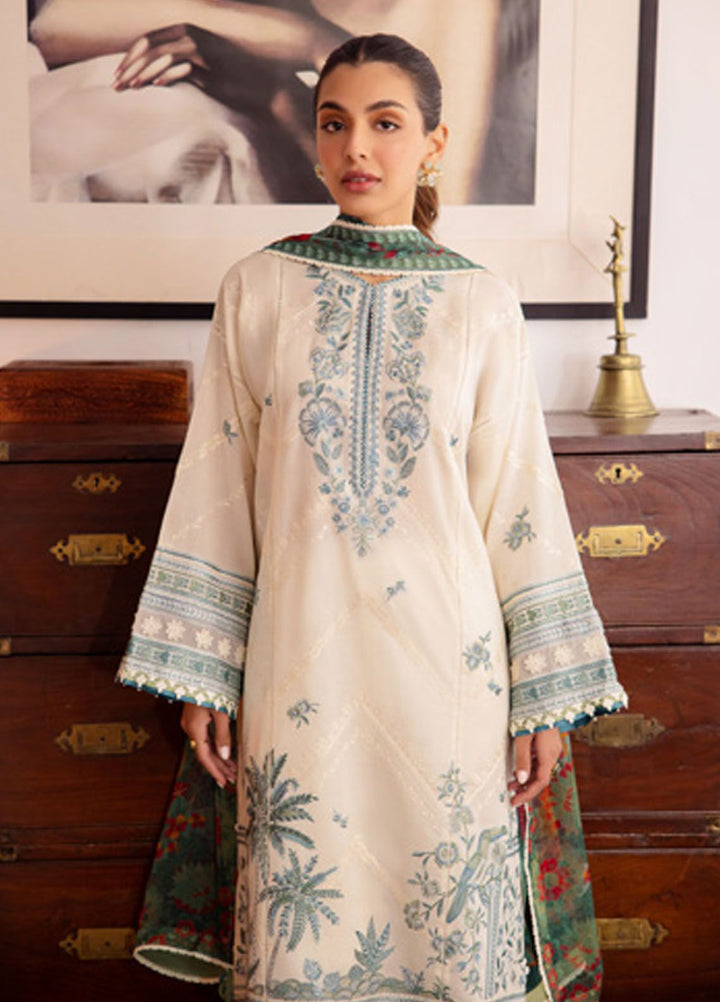 Zaha Embroidered Lawn Suits Unstitched 3 Piece ZL24-05A - Summer Collection