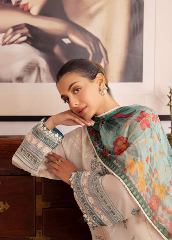 Zaha Embroidered Lawn Suits Unstitched 3 Piece ZL24-05A - Summer Collection