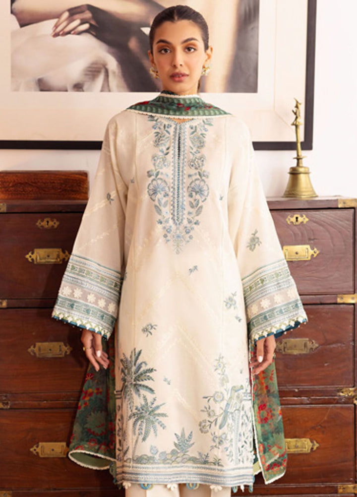 Zaha Embroidered Lawn Suits Unstitched 3 Piece ZL24-05A - Summer Collection