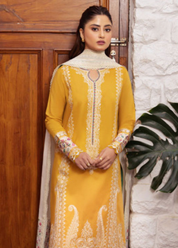 Zaha Embroidered Lawn Suits Unstitched 3 Piece ZL24-06A - Summer Collection