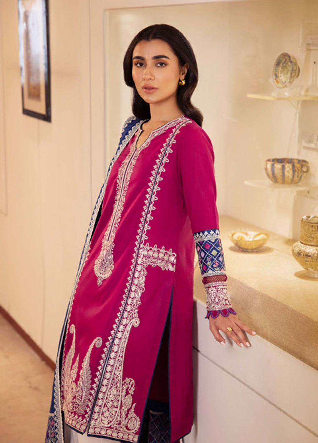 Zaha Embroidered Lawn Suits Unstitched 3 Piece ZL24-06B - Summer Collection