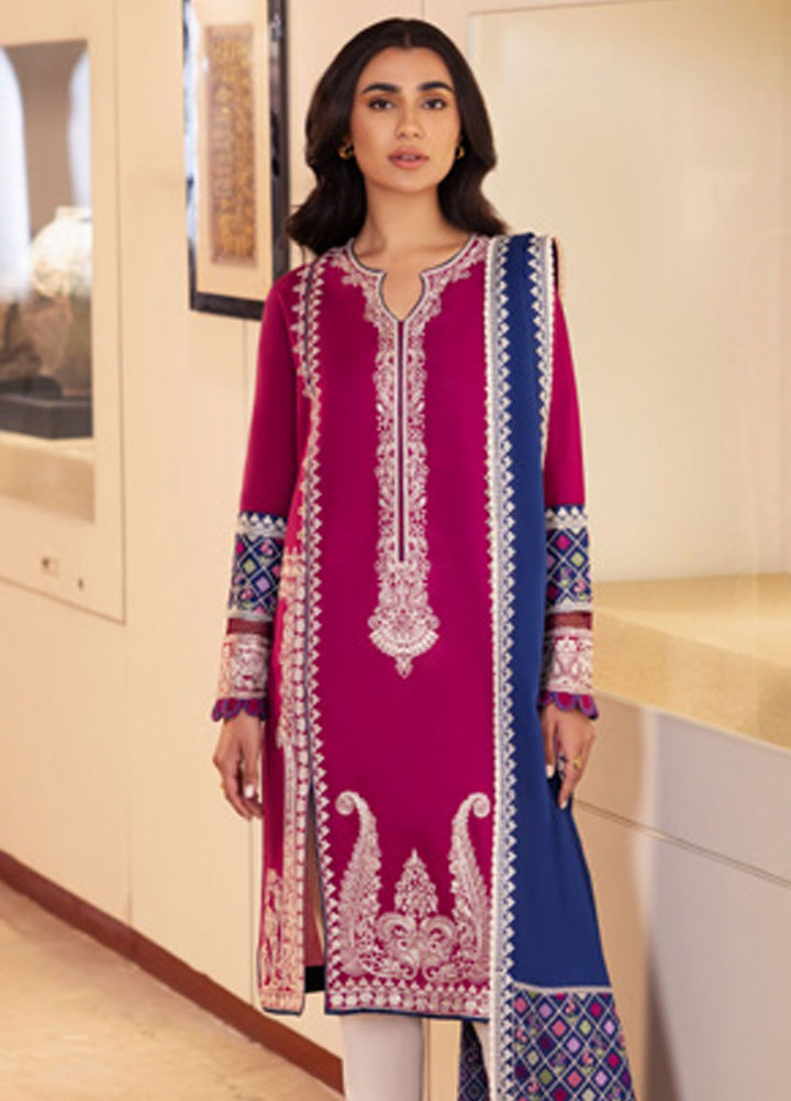 Zaha Embroidered Lawn Suits Unstitched 3 Piece ZL24-06B - Summer Collection