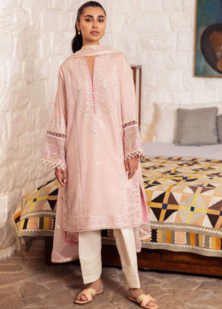 Zaha Embroidered Lawn Suits Unstitched 3 Piece ZL24-07A - Summer Collection