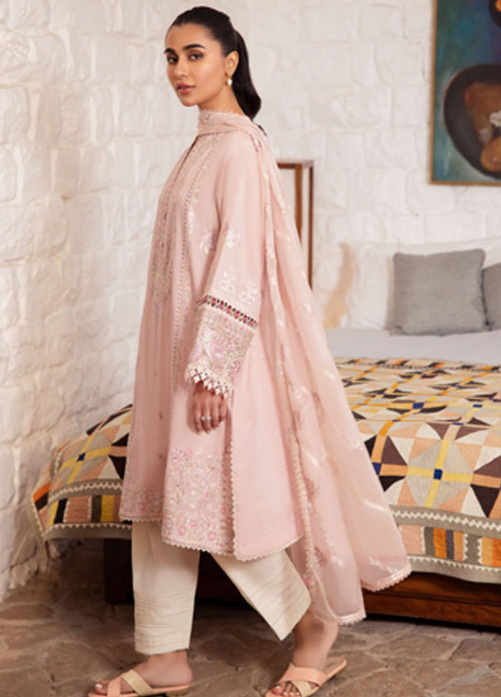 Zaha Embroidered Lawn Suits Unstitched 3 Piece ZL24-07A - Summer Collection