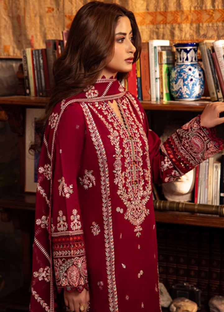 Zaha Embroidered Lawn Suits Unstitched 3 Piece ZL24-07B - Summer Collection