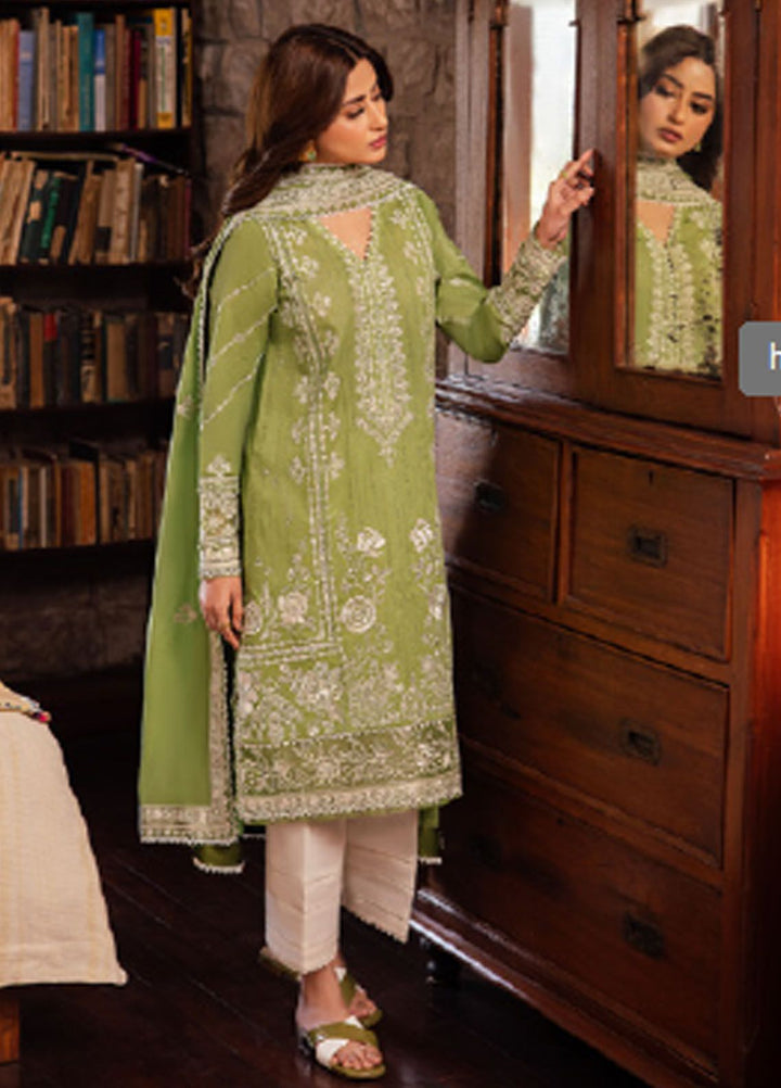 Zaha Embroidered Lawn Suits Unstitched 3 Piece ZL24-08A - Summer Collection