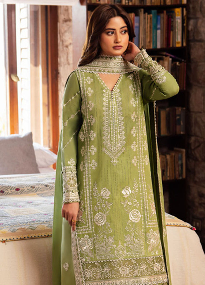 Zaha Embroidered Lawn Suits Unstitched 3 Piece ZL24-08A - Summer Collection