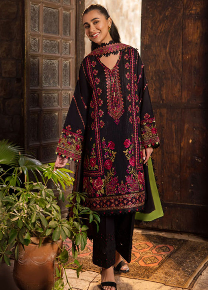 Zaha Embroidered Lawn Suits Unstitched 3 Piece ZL24-08B - Summer Collection
