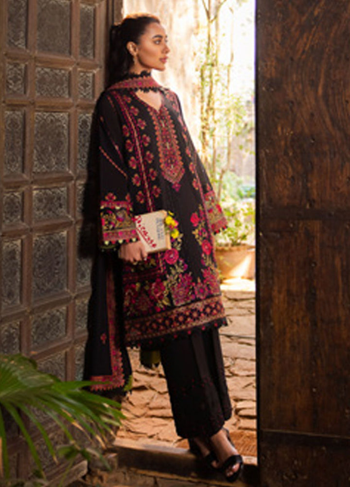 Zaha Embroidered Lawn Suits Unstitched 3 Piece ZL24-08B - Summer Collection