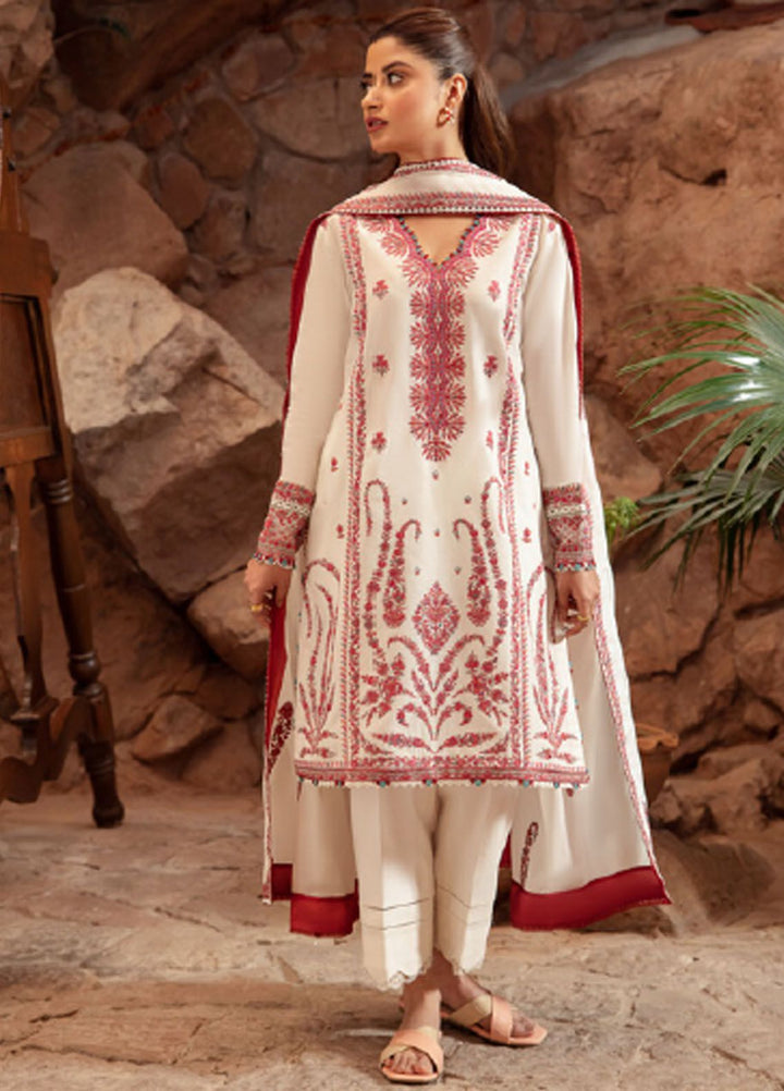 Zaha Embroidered Lawn Suits Unstitched 3 Piece ZL24-09A - Summer Collection