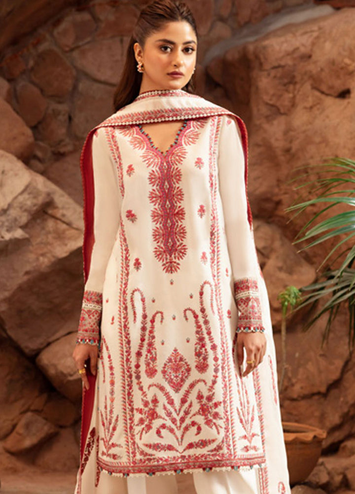Zaha Embroidered Lawn Suits Unstitched 3 Piece ZL24-09A - Summer Collection