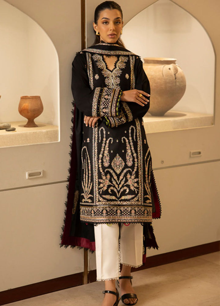 Zaha Embroidered Lawn Suits Unstitched 3 Piece ZL24-09B - Summer Collection