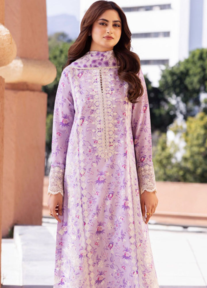 Zaha Embroidered Lawn Suits Unstitched 3 Piece ZL24-10A - Summer Collection