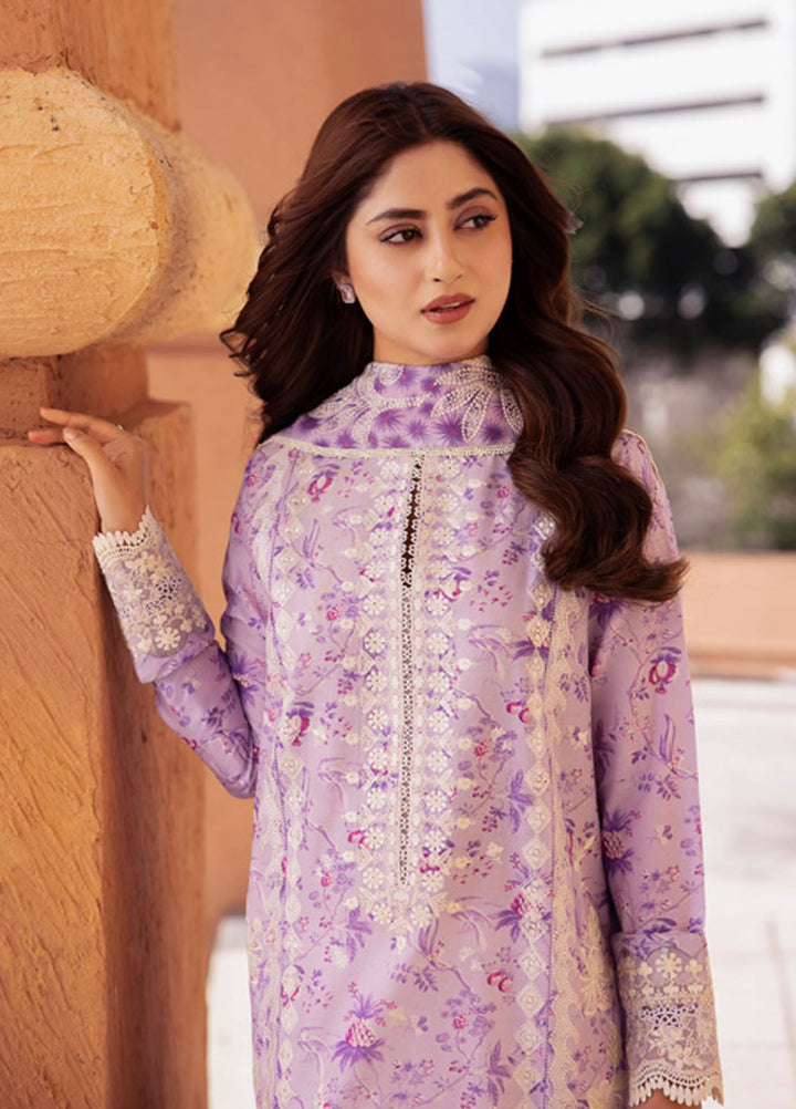 Zaha Embroidered Lawn Suits Unstitched 3 Piece ZL24-10A - Summer Collection