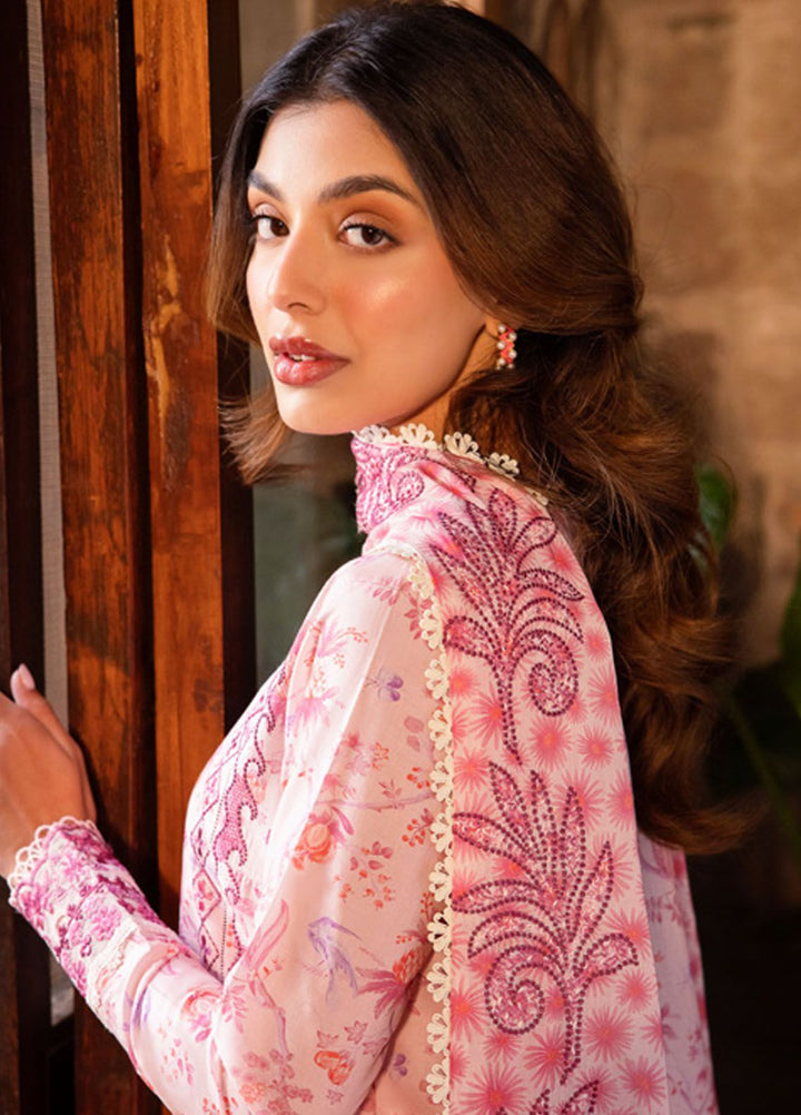 Zaha Embroidered Lawn Suits Unstitched 3 Piece ZL24-10B - Summer Collection